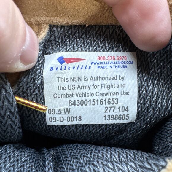 Belleville ICWT Tan Combat Boots Mens Size 9.5 Military Issue 277-104 Waterproof - Picture 8 of 8